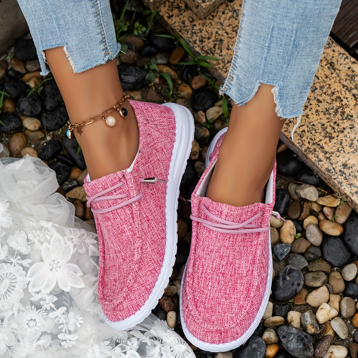 Women Breathable Non-Slip Sneakers Lightweight Slip-On Walking Shoes - Image 6