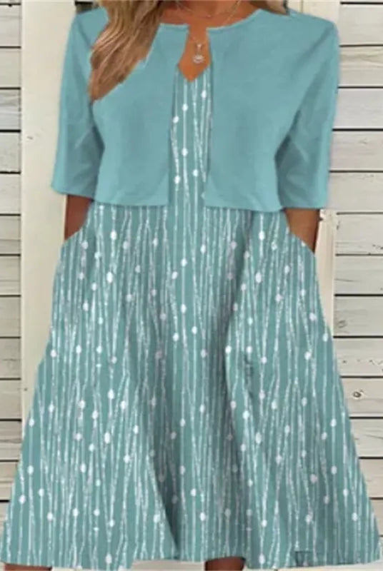 Elise™ - Blumen Zweiteiliges Midi-Kleid - Image 3