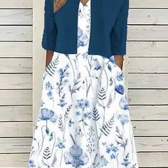 Elise™ - Blumen Zweiteiliges Midi-Kleid - Image 2