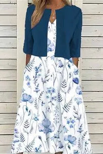 Elise™ - Blumen Zweiteiliges Midi-Kleid - Image 2