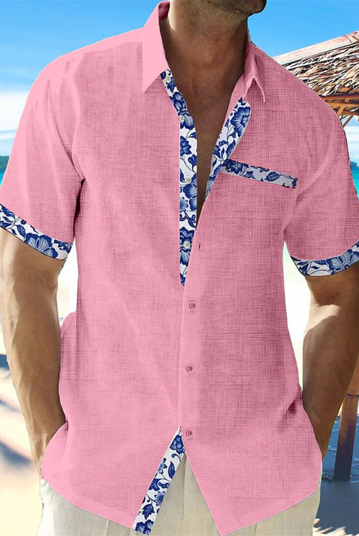 Men's Linen Short Sleeve Button Down Shirt - Image 2