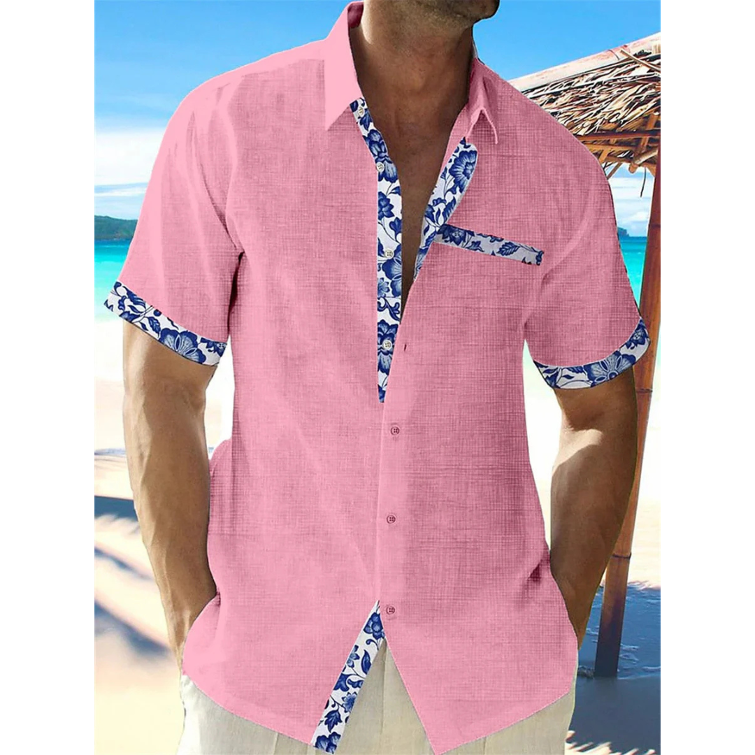 Men's Linen Short Sleeve Button Down Shirt - Image 2