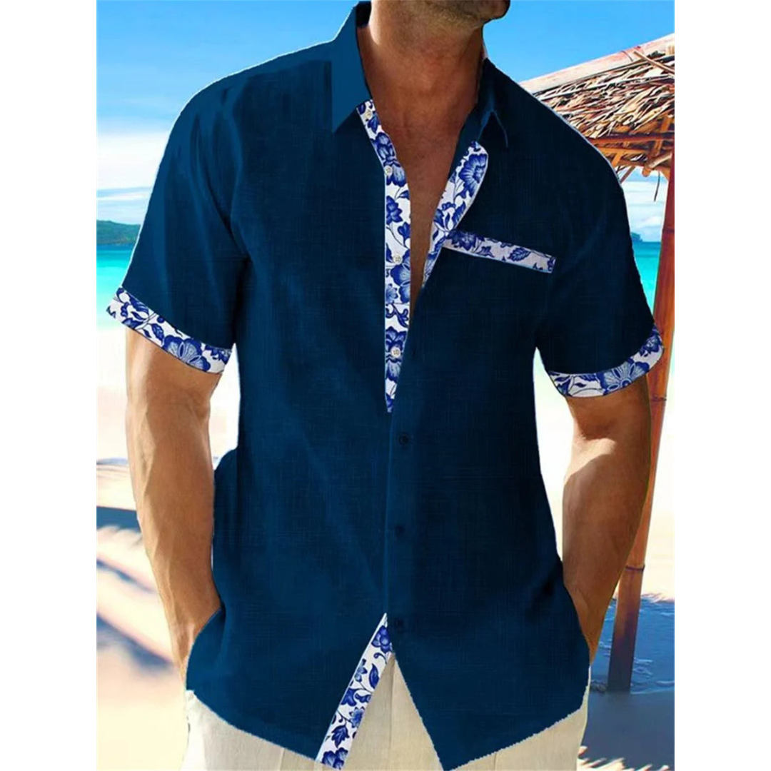 Men's Linen Short Sleeve Button Down Shirt - Image 4