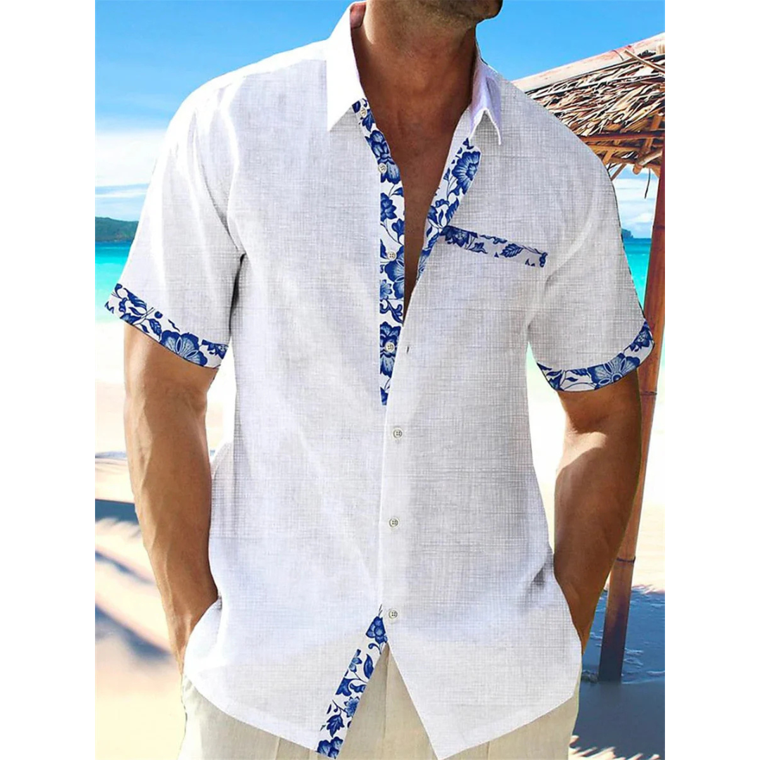 Men's Linen Short Sleeve Button Down Shirt - Image 6