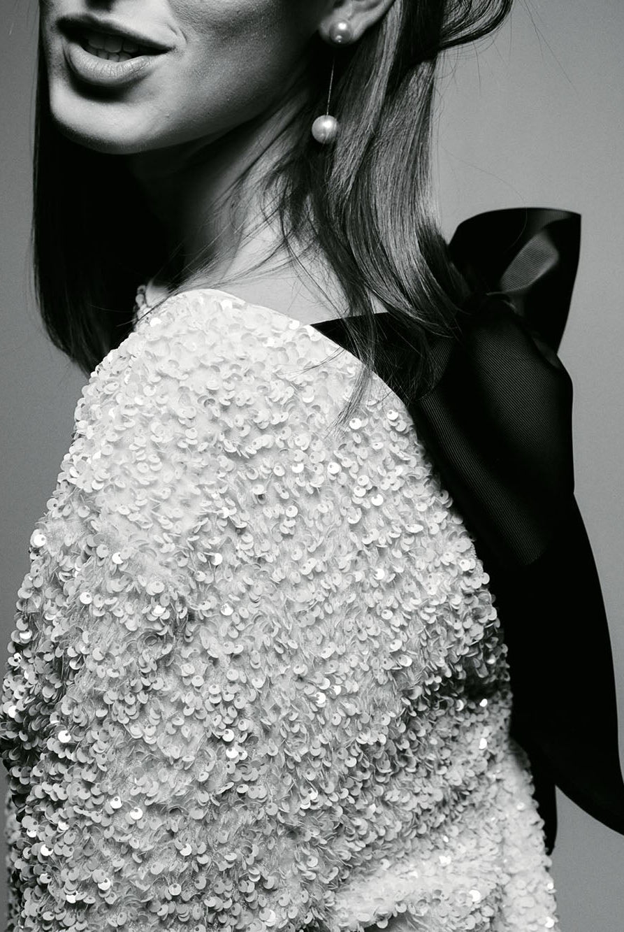 Women Textured Boucle Knit Long Sleeve Mini Dress - Image 4