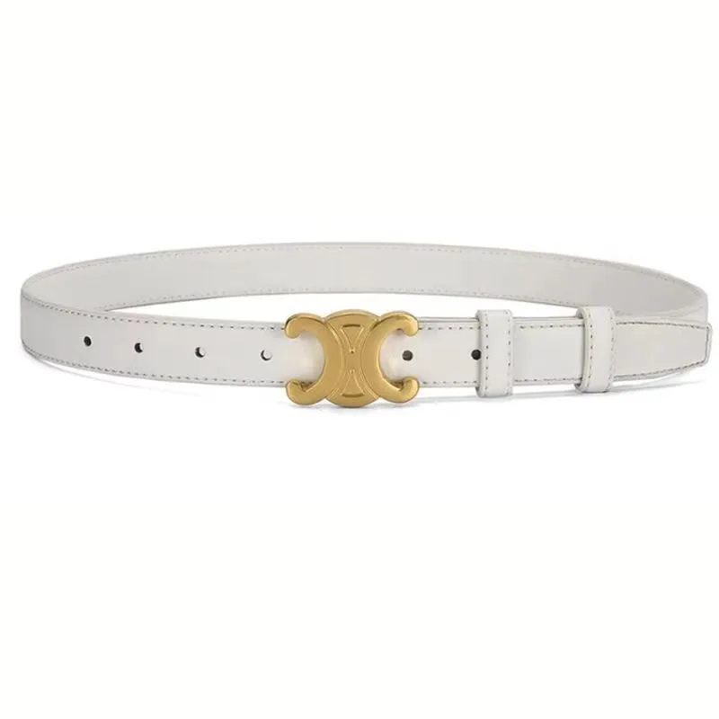 Women's Black Faux Leather Belt Gold Buckle Slim - Image 7