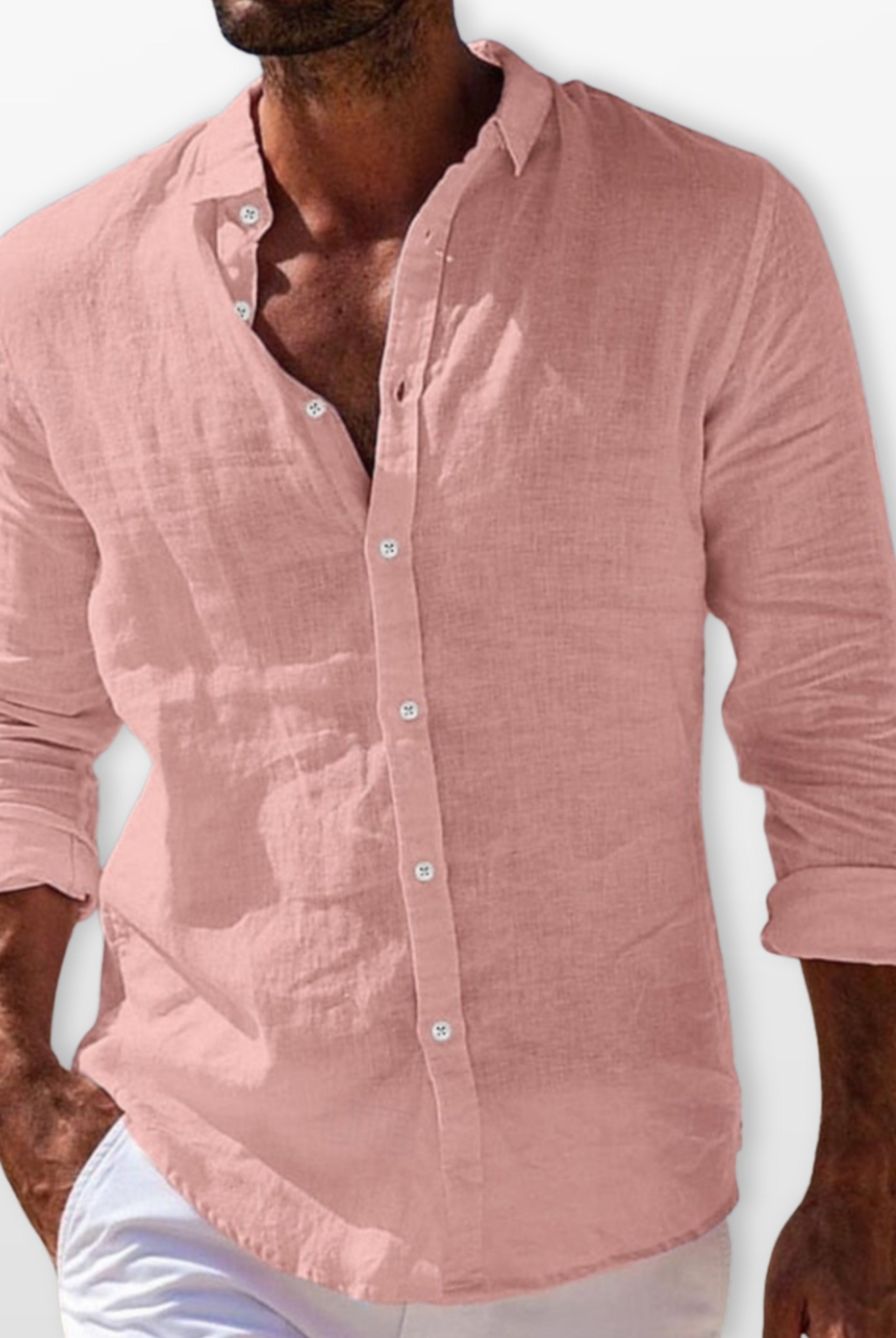 Men's Linen Button Up Shirt Lightweight Summer - Image 3