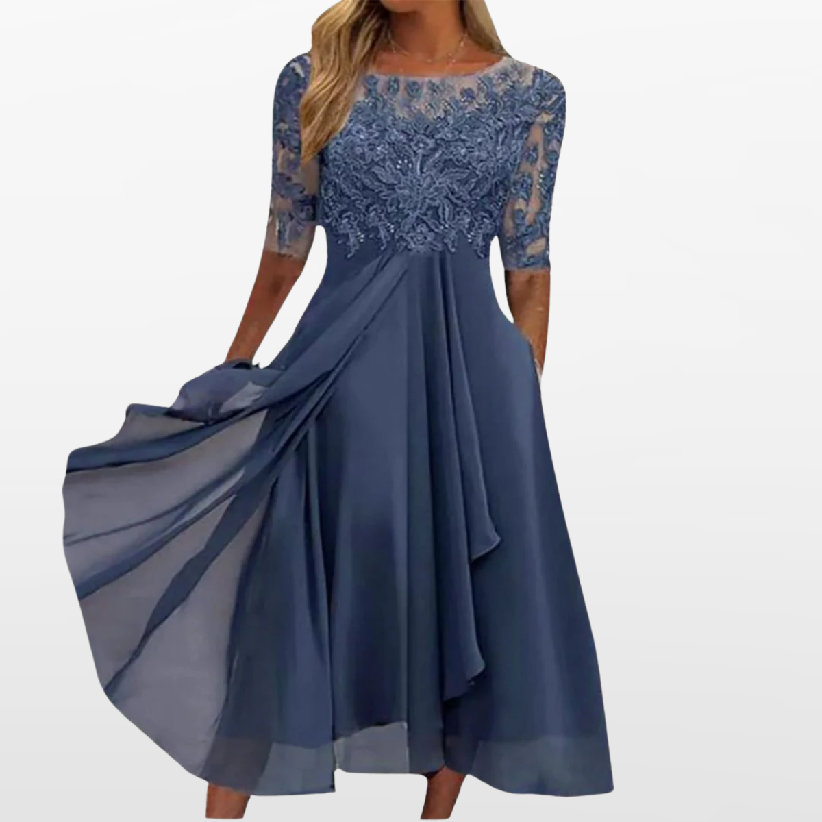 Women's Lace Midi Cocktail Formal Dress