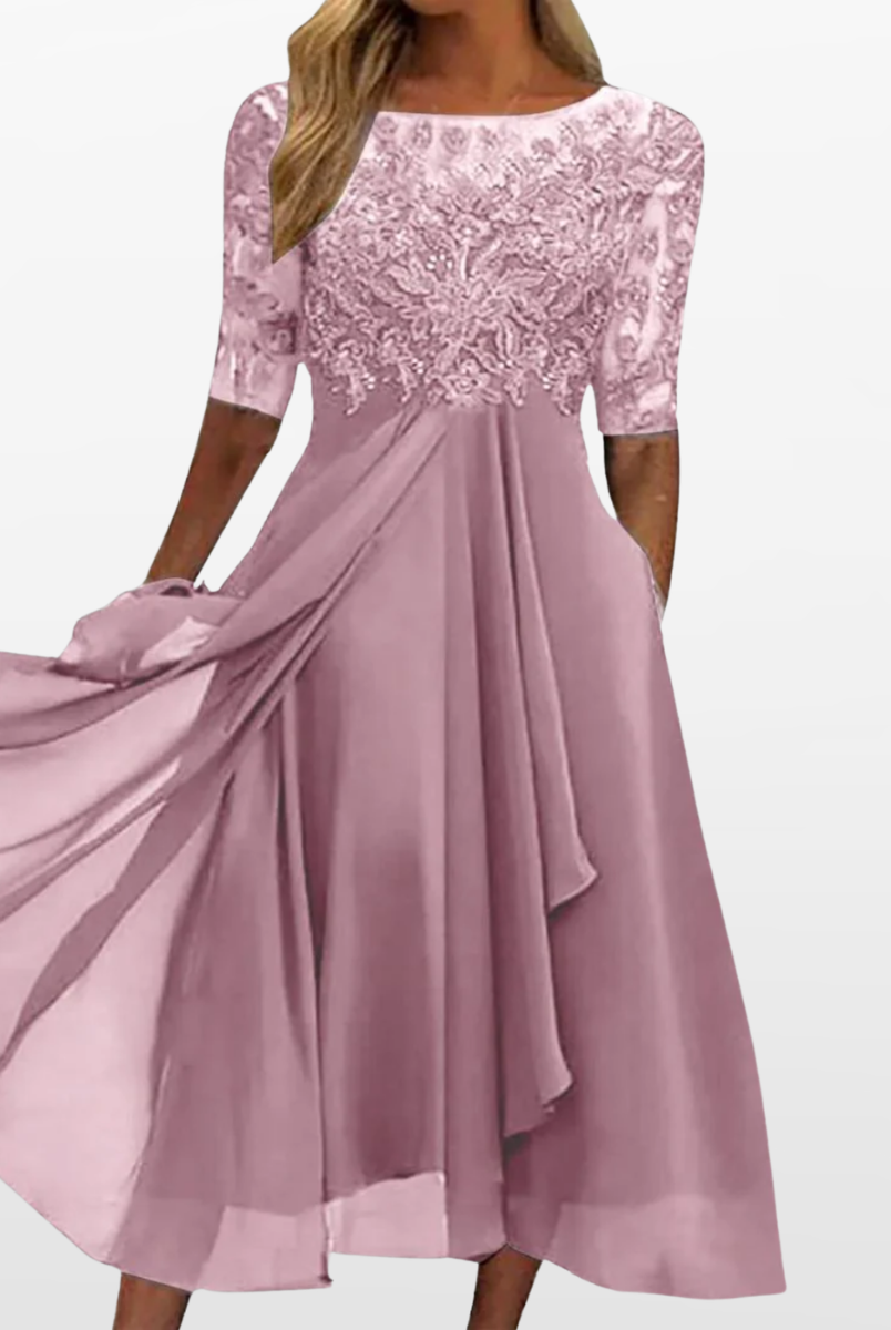 Women's Lace Midi Cocktail Formal Dress - Image 2