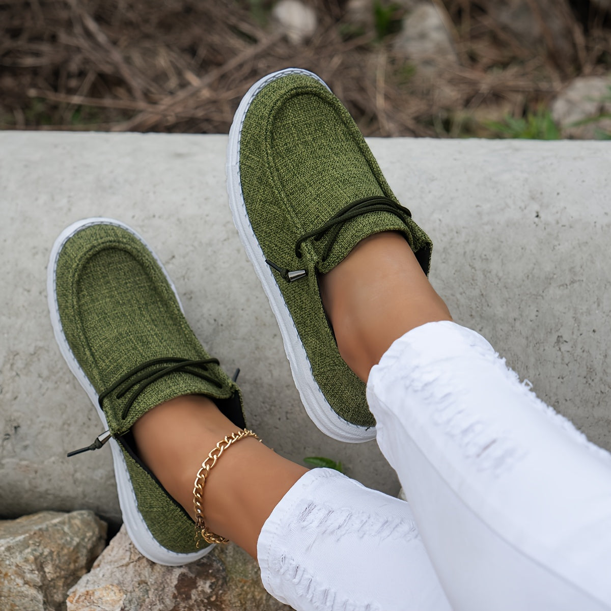 Women Breathable Non-Slip Sneakers Lightweight Slip-On Walking Shoes - Image 18