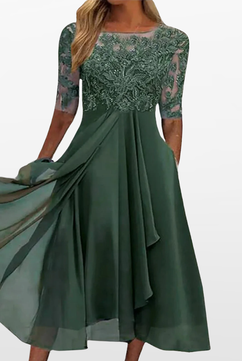 Women's Lace Midi Cocktail Formal Dress - Image 4