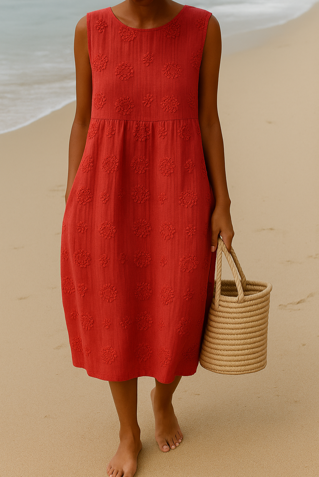 Odelle | Women’s Midi Sleeveless Dress - Image 4