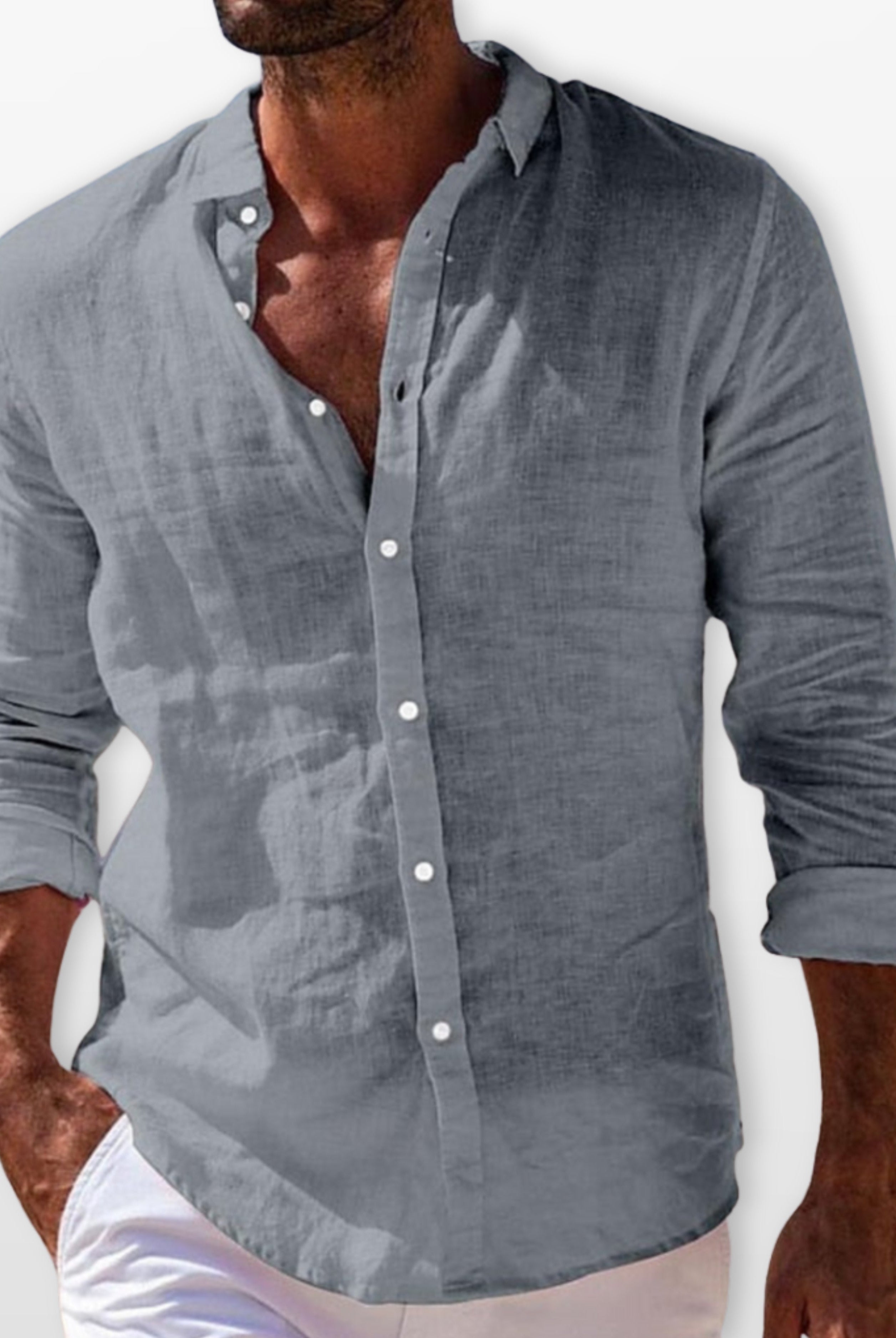 Men's Linen Button Up Shirt Lightweight Summer - Image 5