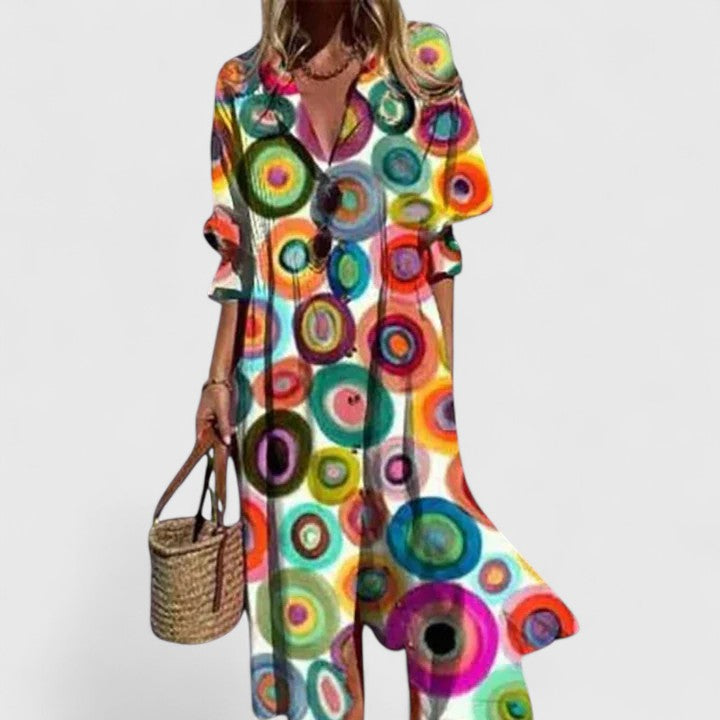 Women Elegant Boho Maxi Dress Flowy Chic - Image 7