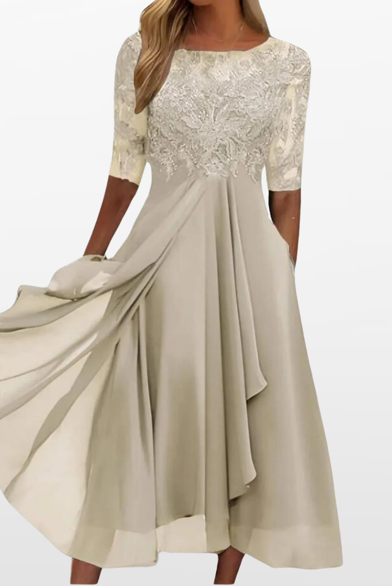 Women's Lace Midi Cocktail Formal Dress - Image 3