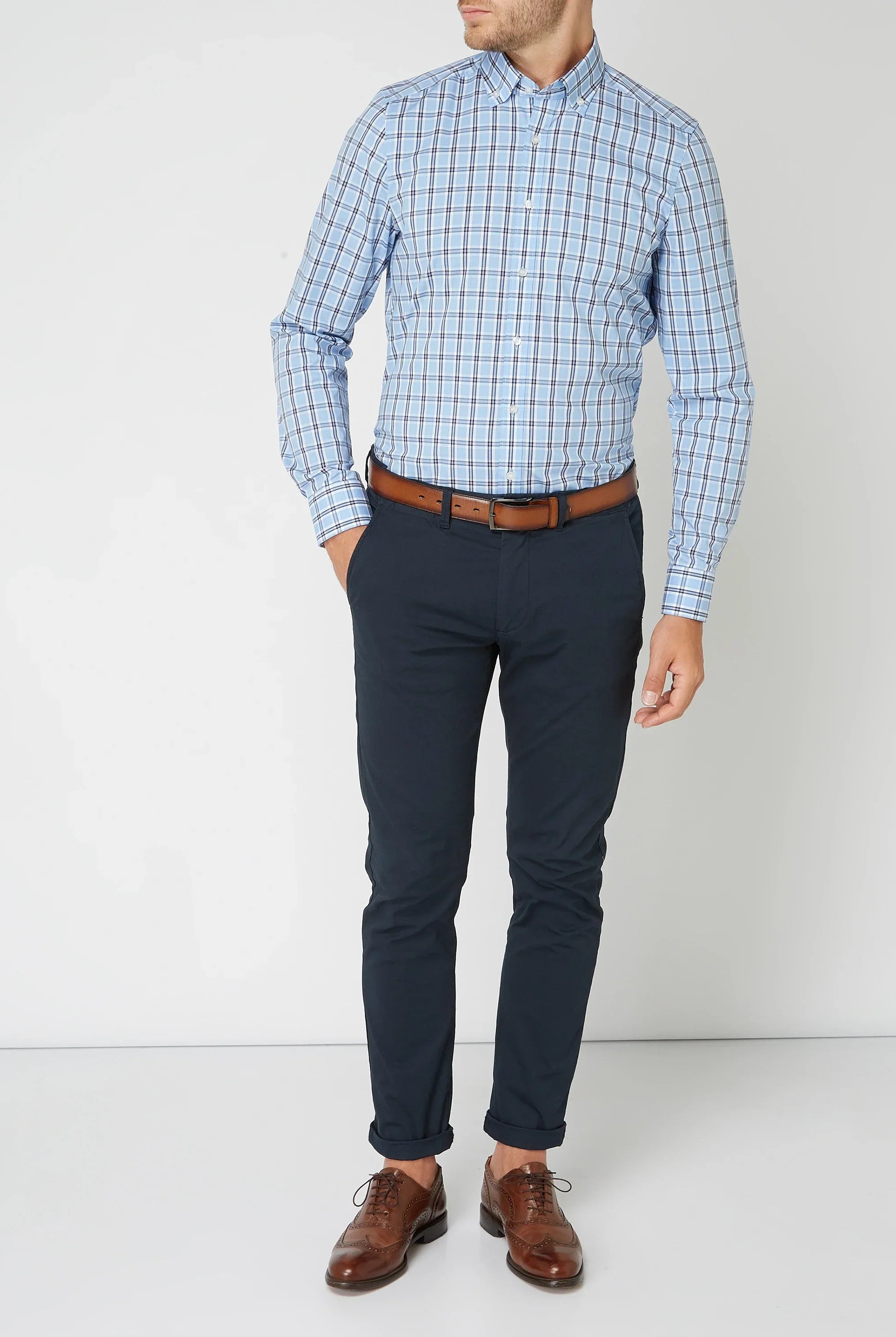 Men's Plaid 100% Cotton Button-Down Shirt - Image 10