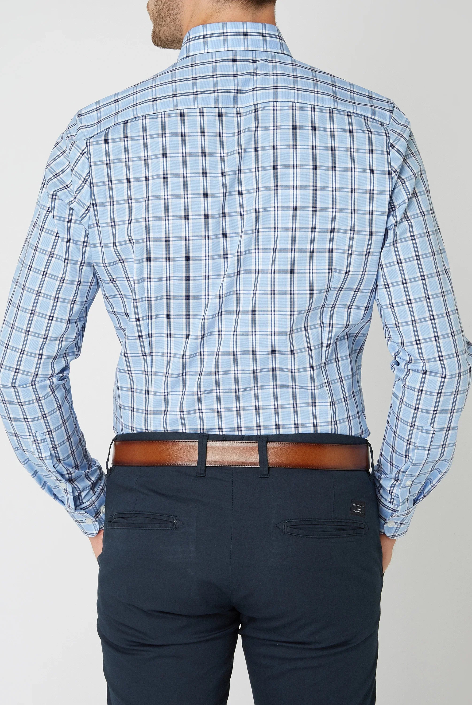 Men's Plaid 100% Cotton Button-Down Shirt - Image 9