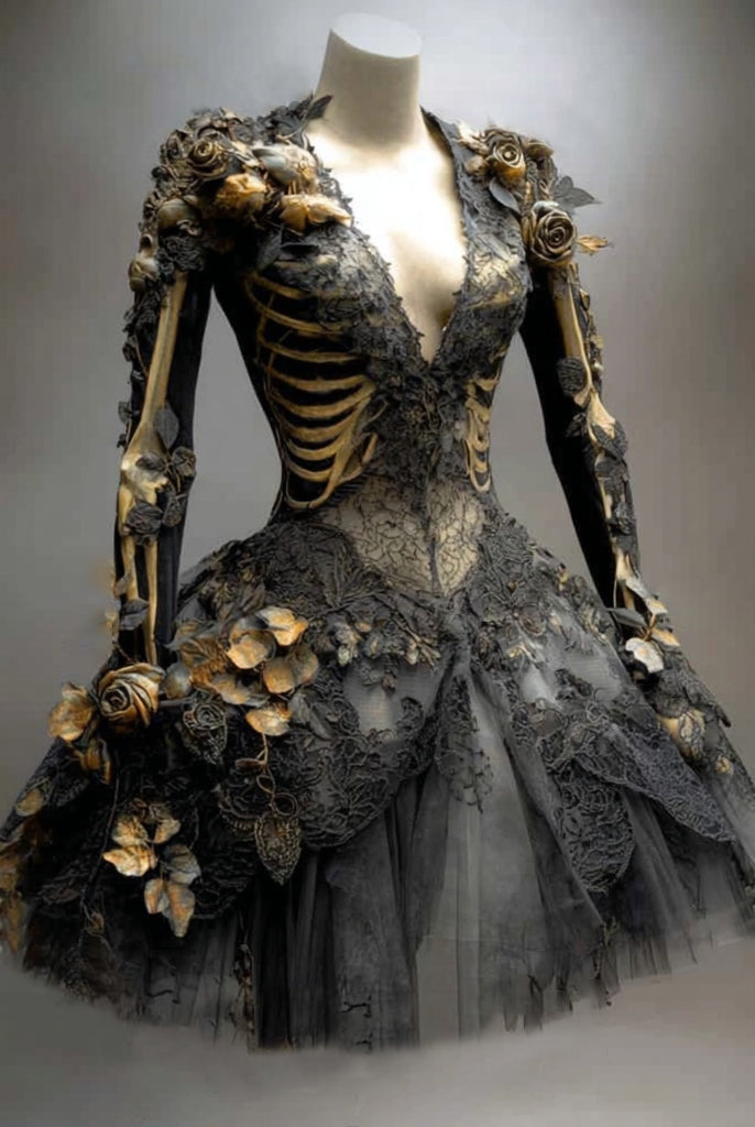 Women's Vintage Long Sleeve Mini Dress | Halloween
