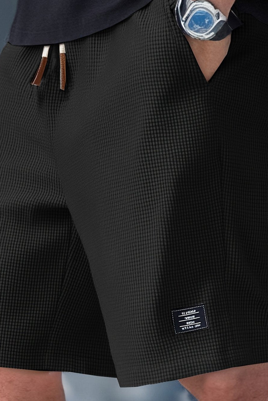 Men's Elastic Waist Drawstring Casual Shorts - Image 2