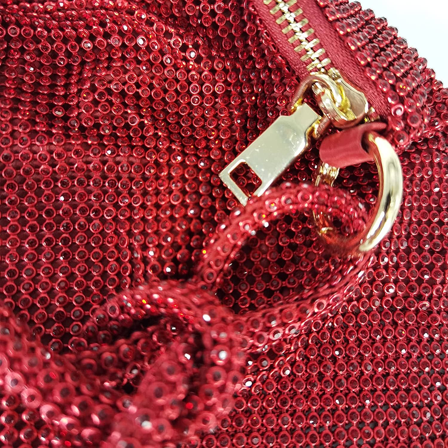 Women Rhinestone Evening Bag Triangle Knotted Clutch - Image 18