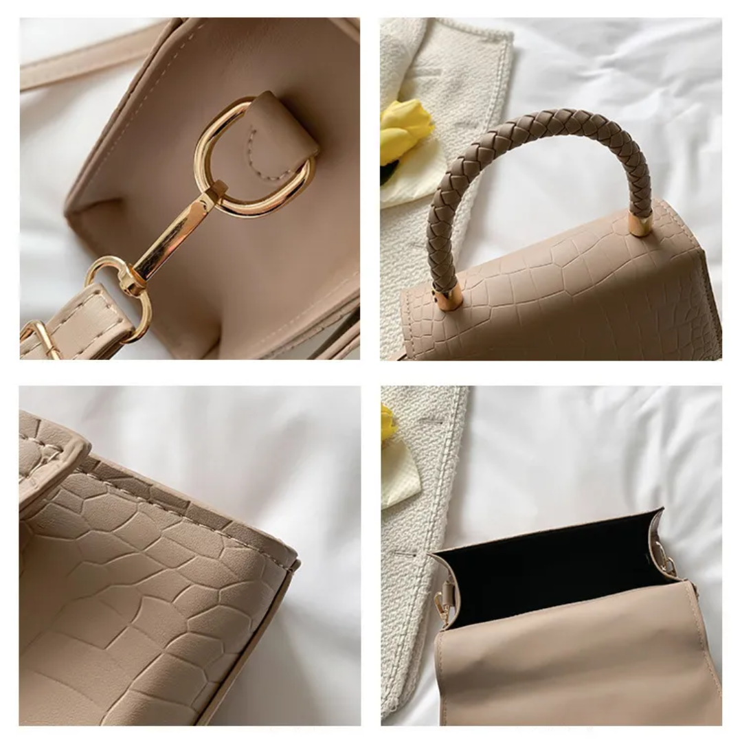 Women PU Leather Top Handle Crossbody Bag Satchel - Image 8
