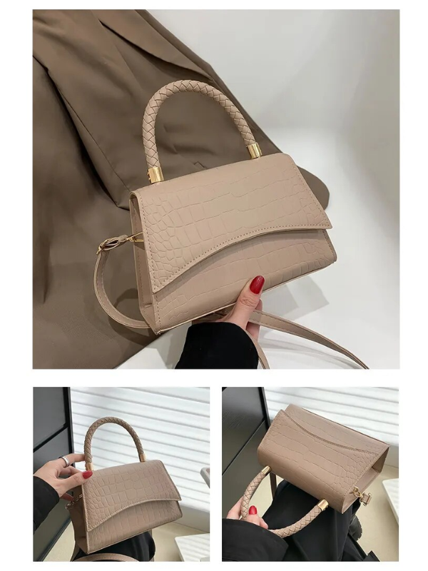 Women PU Leather Top Handle Crossbody Bag Satchel - Image 5