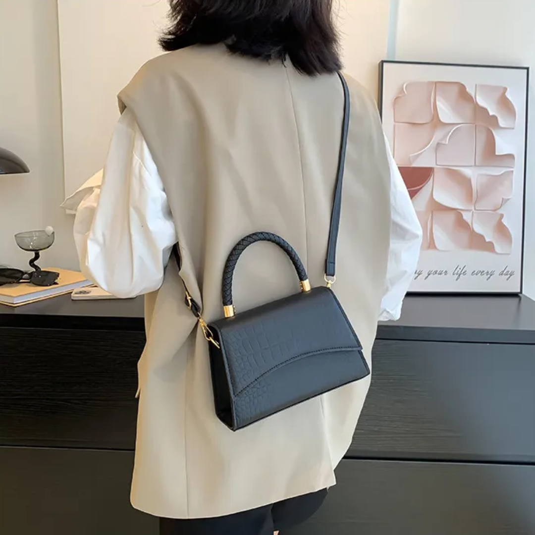 Women PU Leather Top Handle Crossbody Bag Satchel - Image 3