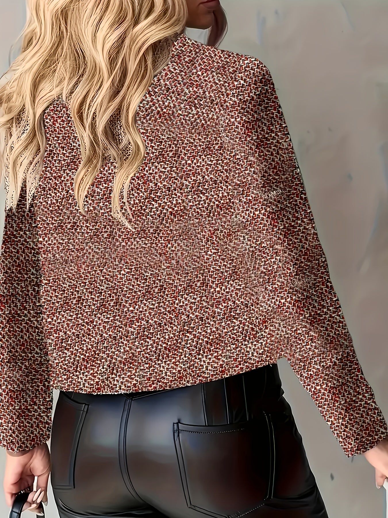 Women Short Blazer Gold Button - Image 5