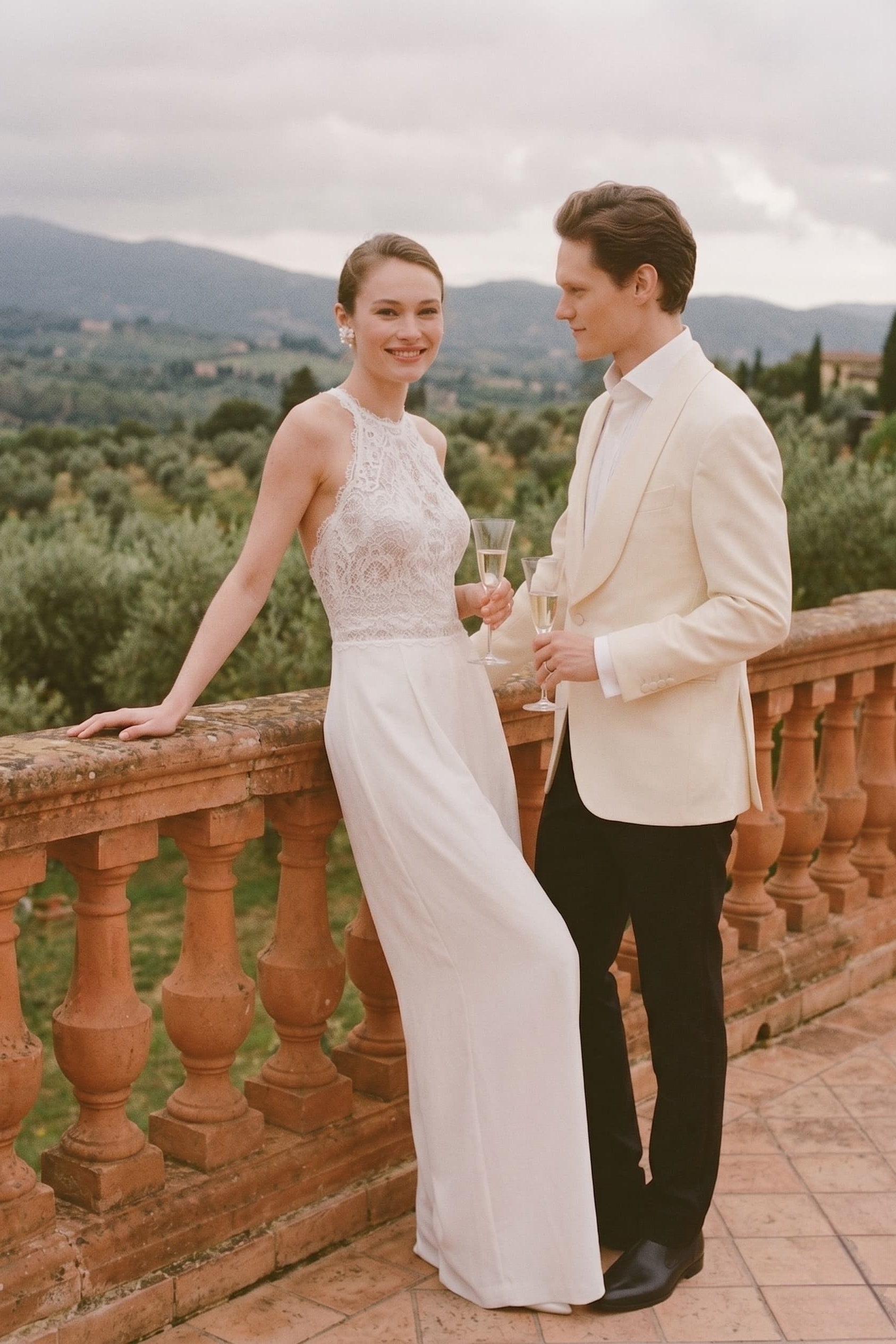 Women Halter Floor Length Bridal Jumpsuit Wide Leg Wedding - Image 5
