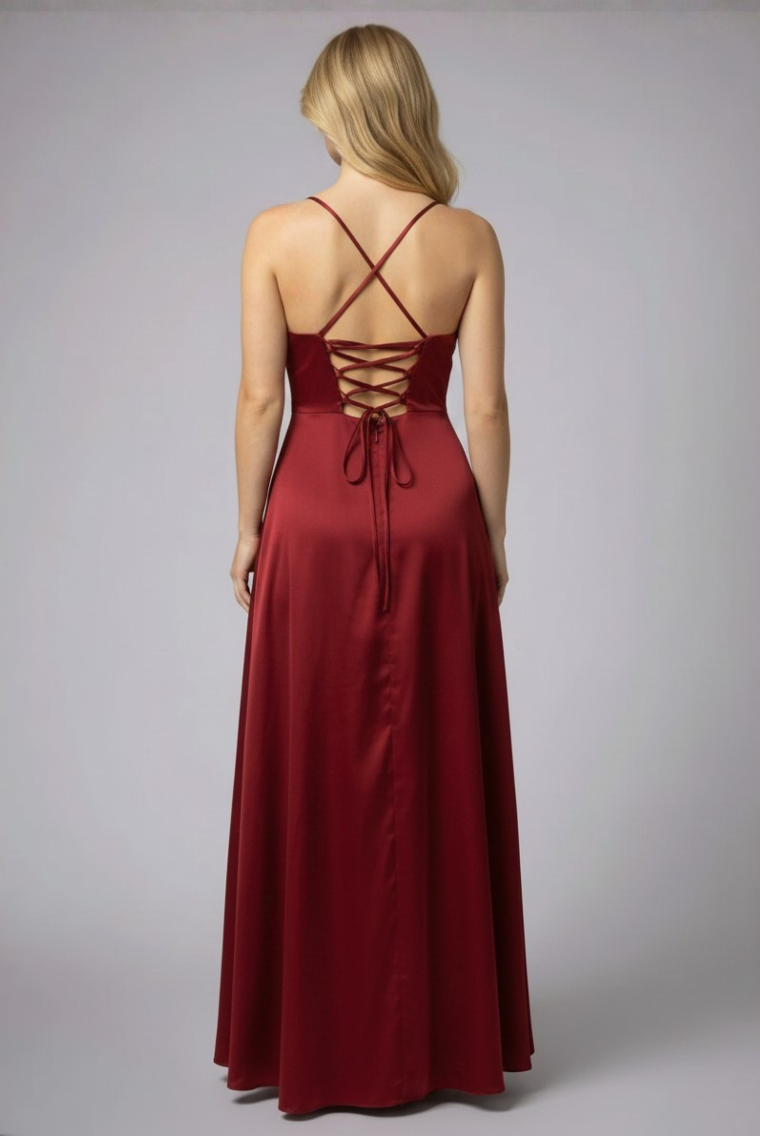 Women Satin Cowl Neck Maxi Dress Formal Evening - Image 3