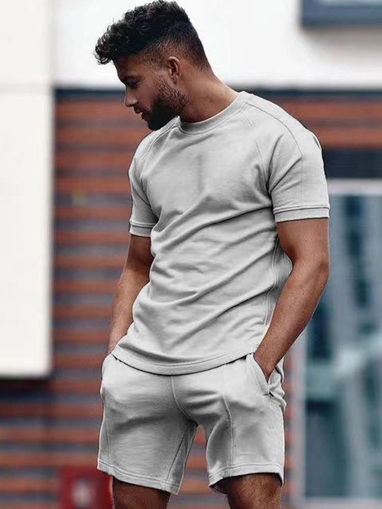 Men's Matching Short Set Two Piece Summer Casual Shirt Shorts - Image 2