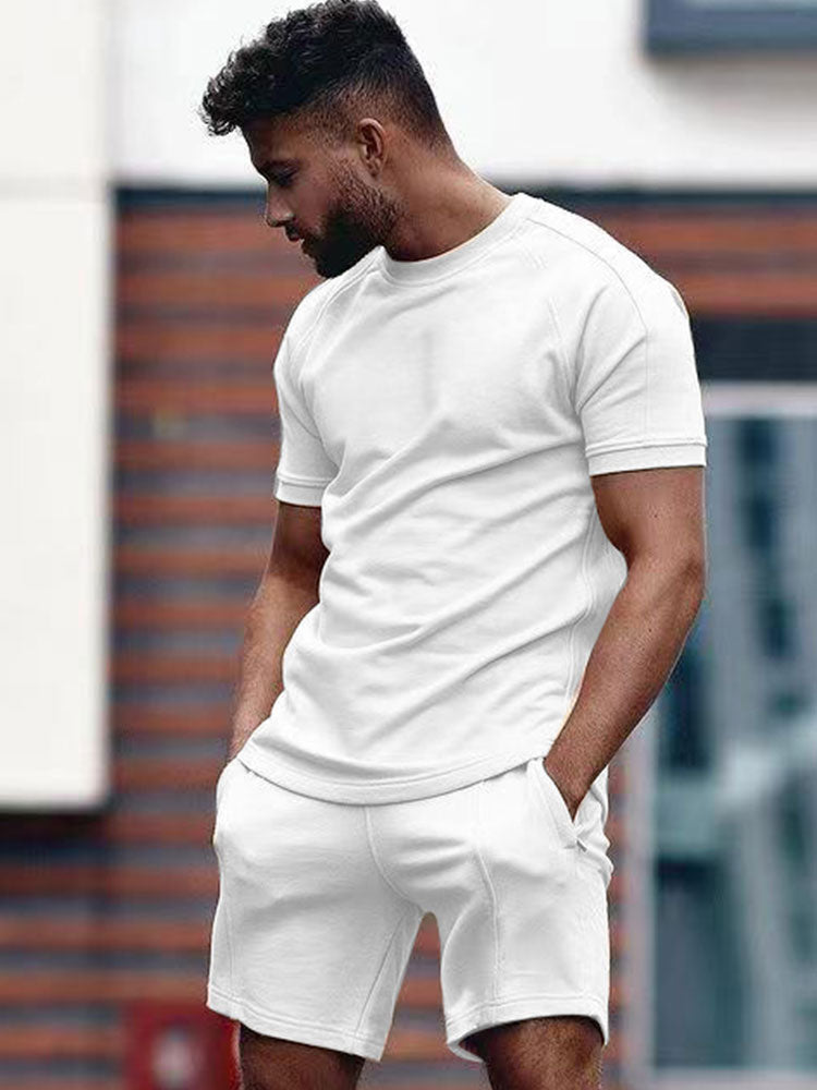 Men's Matching Short Set Two Piece Summer Casual Shirt Shorts - Image 4