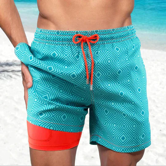 Men's Slim Fit Patterned Swim Shorts Liner - Image 9