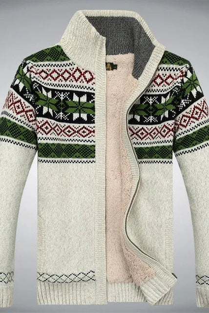 Heren Gebreid Fleece Vest met Winter Patroon en Hoge Kraag - Image 7