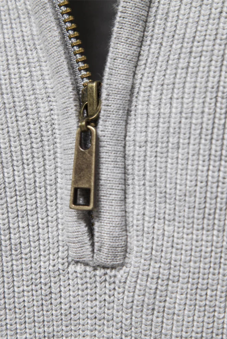Heren Sweater Met Half-Zip En Ribgebreide Mouwen - Image 4