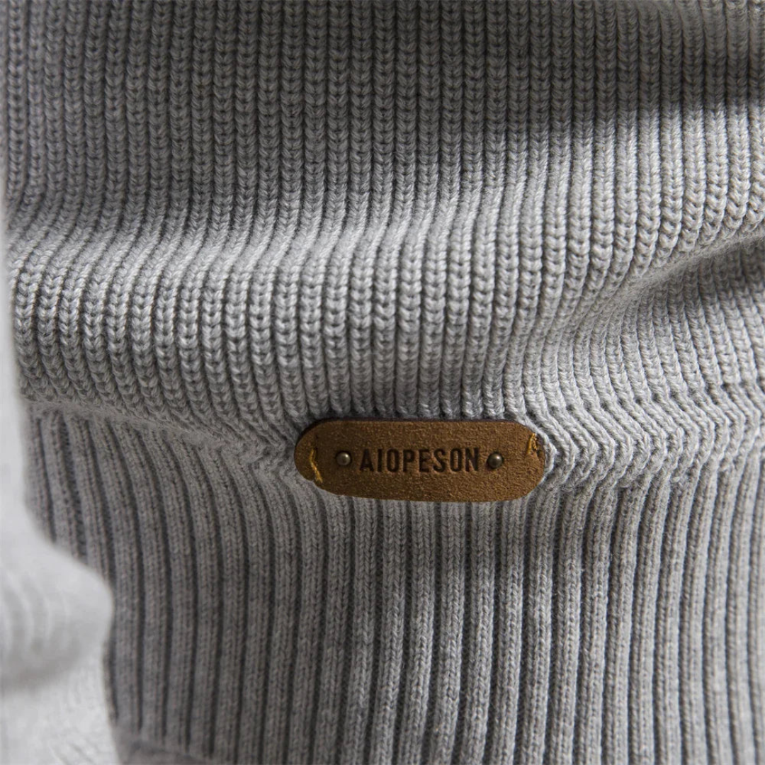 Heren Sweater Met Half-Zip En Ribgebreide Mouwen - Image 5