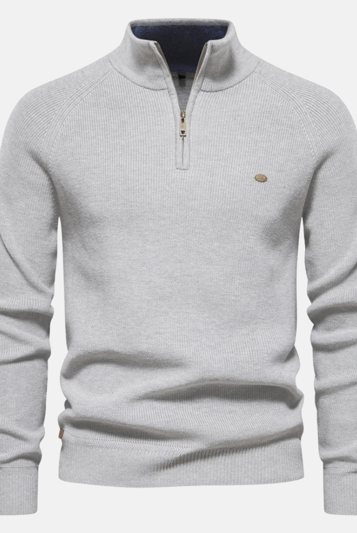 Heren Sweater Met Half-Zip En Ribgebreide Mouwen - Image 7