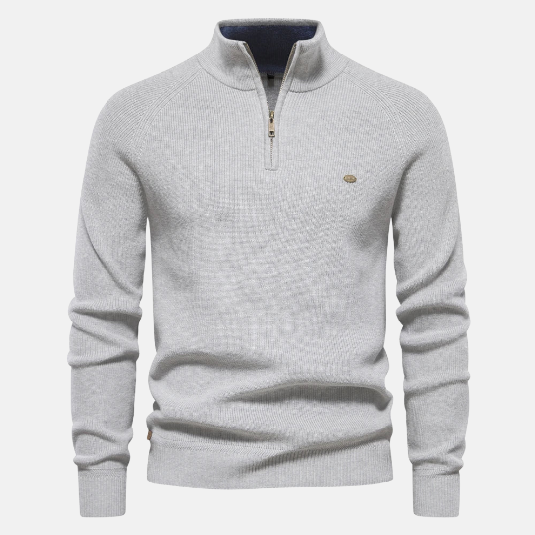 Heren Sweater Met Half-Zip En Ribgebreide Mouwen - Image 7