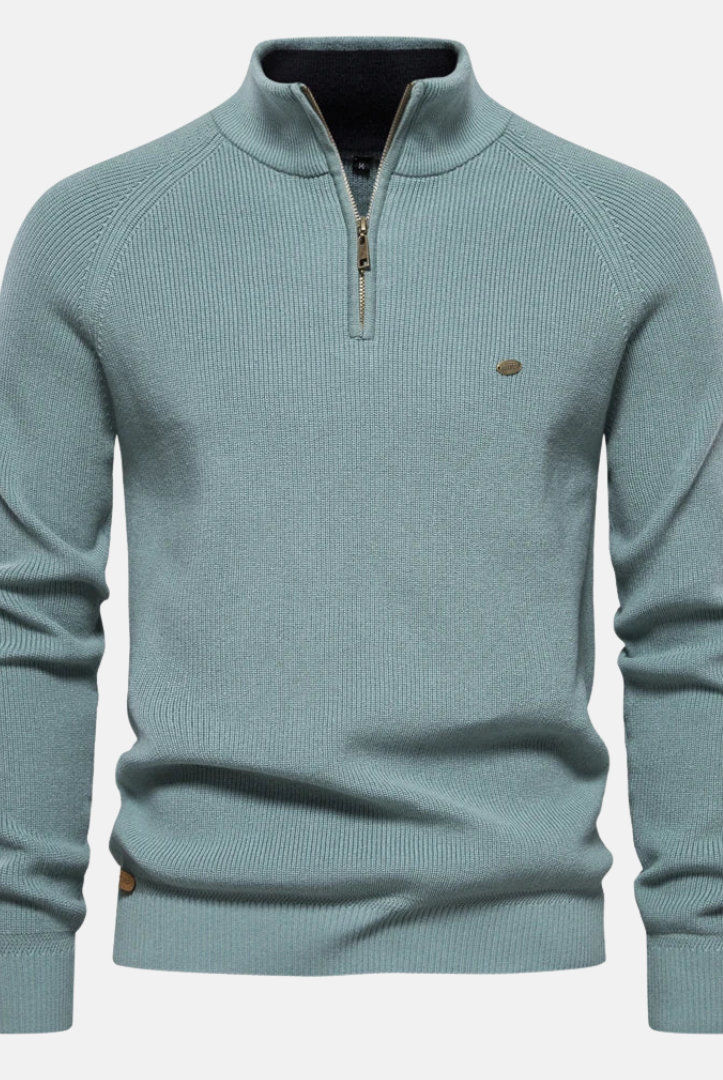 Heren Sweater Met Half-Zip En Ribgebreide Mouwen - Image 8