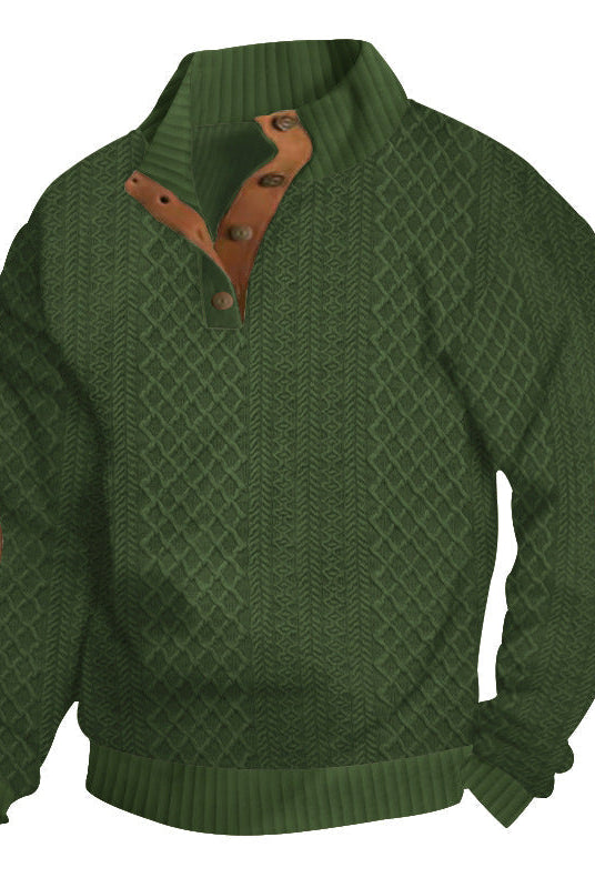 Heren Luxe Trui met Kabelpatroon en Elleboogstukken - Image 8