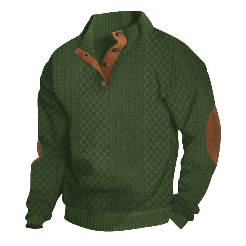 Heren Luxe Trui met Kabelpatroon en Elleboogstukken - Image 8