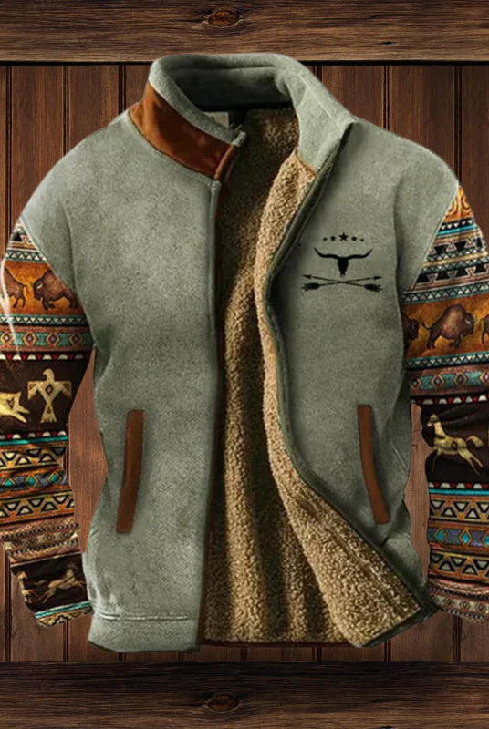Heren Warme Teddy Vest met Rits en Vintage Ontwerp - Image 3