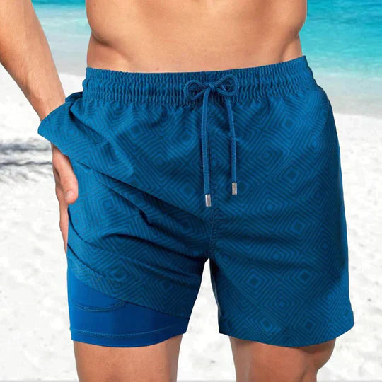 Men's Slim Fit Patterned Swim Shorts Liner - Image 10
