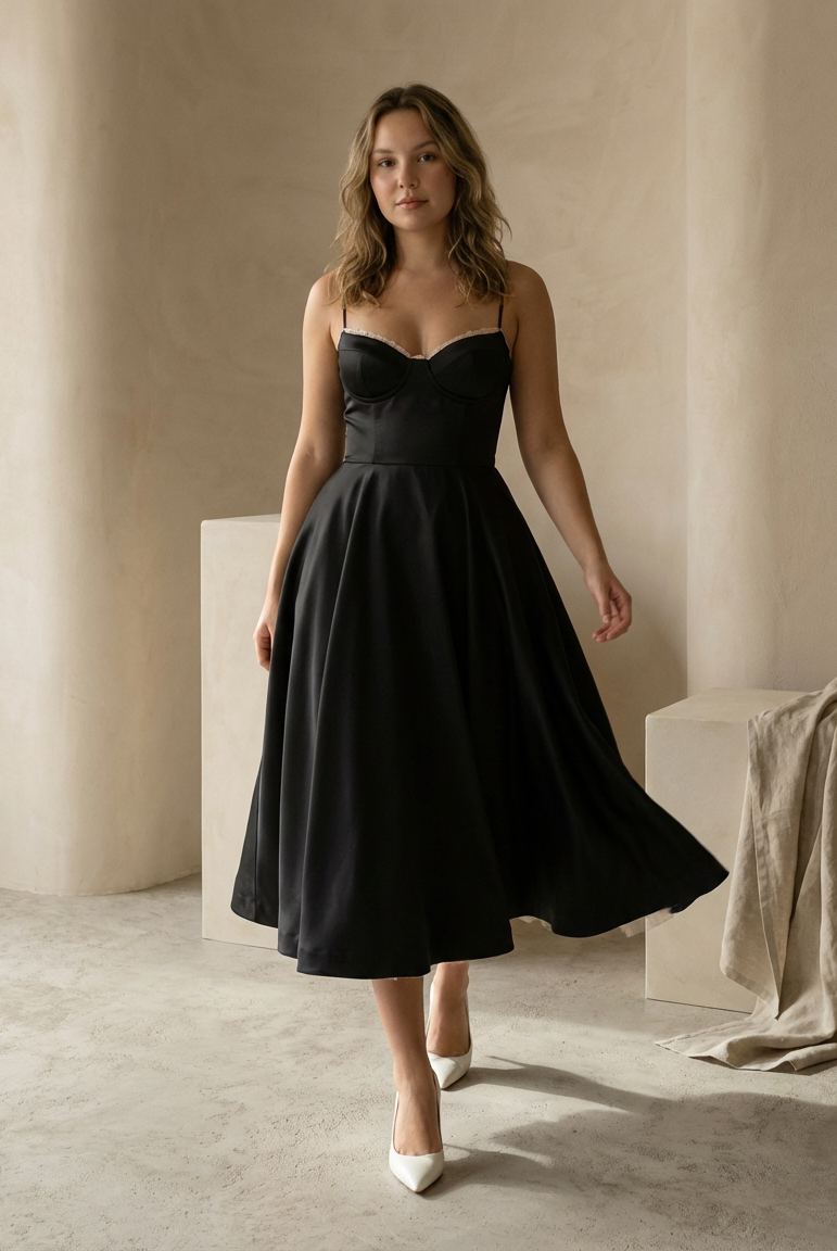 Women Sleeveless Fit and Flare Midi Dress - Image 5