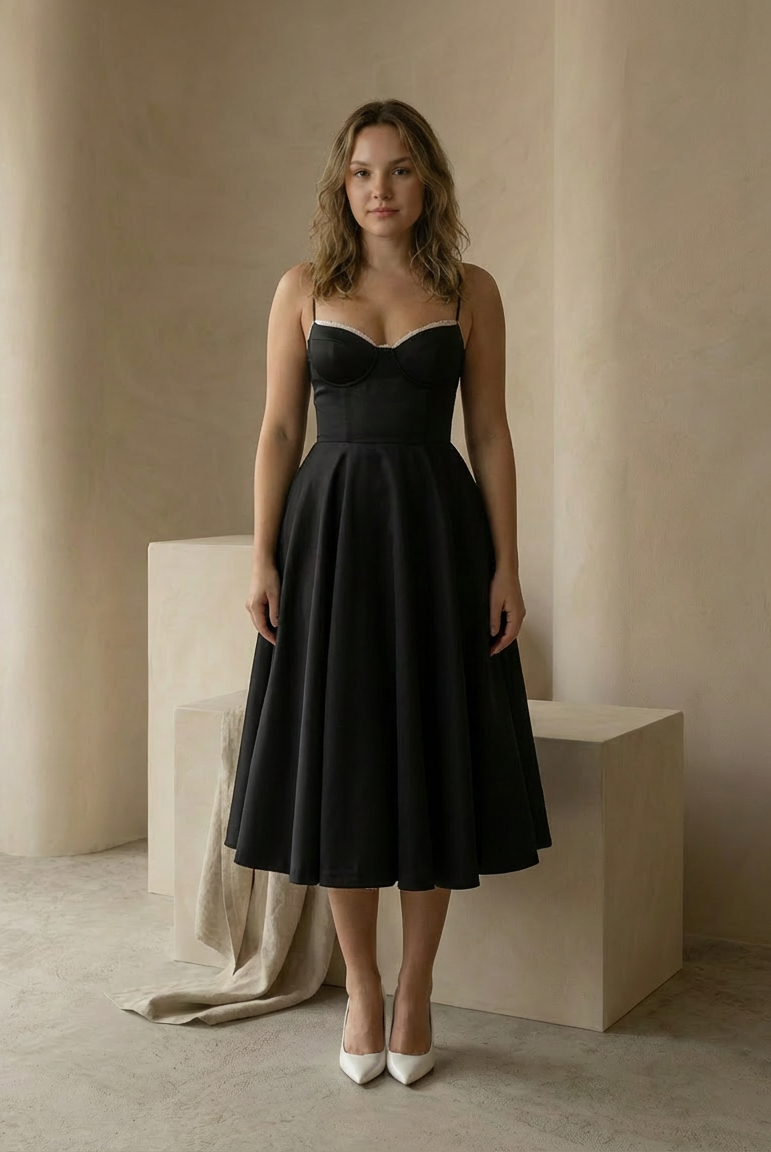 Women Sleeveless Fit and Flare Midi Dress - Image 2
