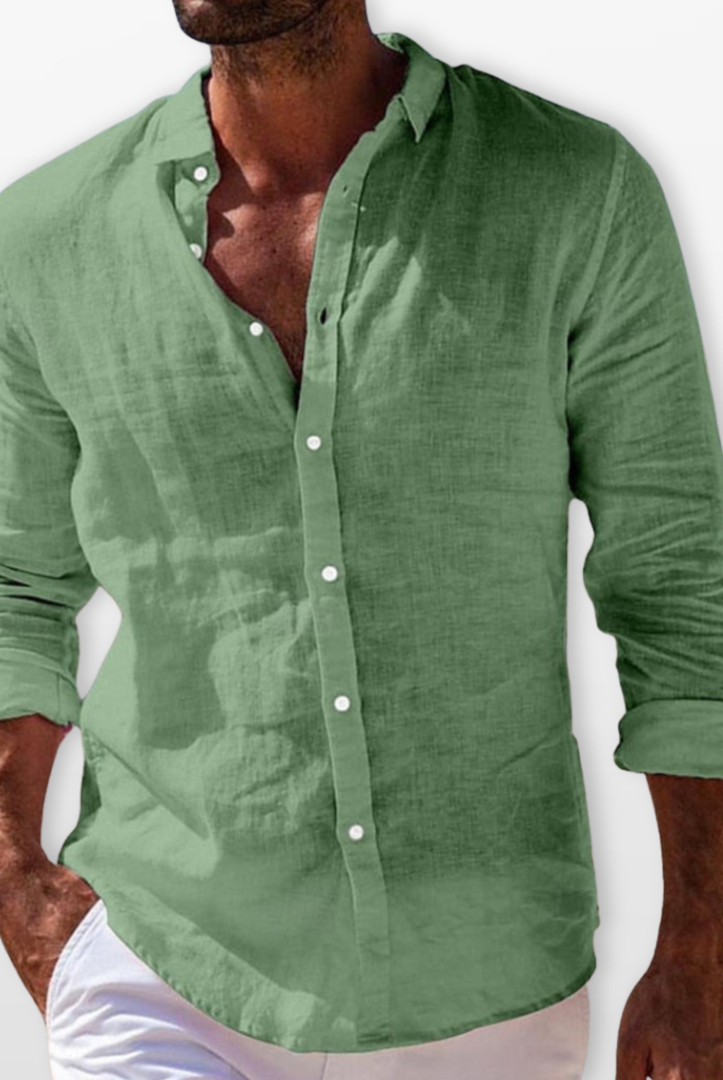 Men's Linen Button Up Shirt Lightweight Summer - Image 7