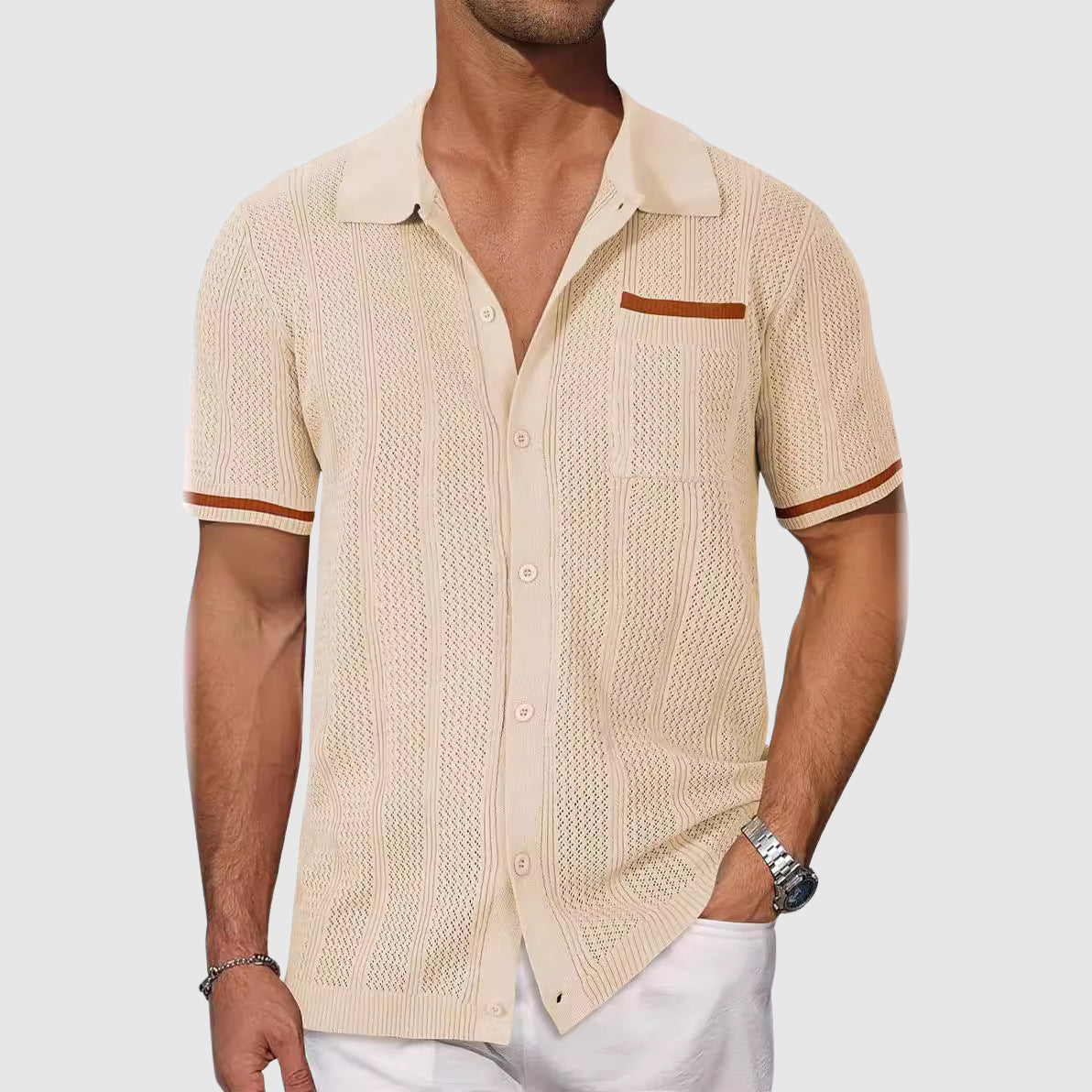 Men's Linen Blend No-Iron Summer Shirt - Image 3