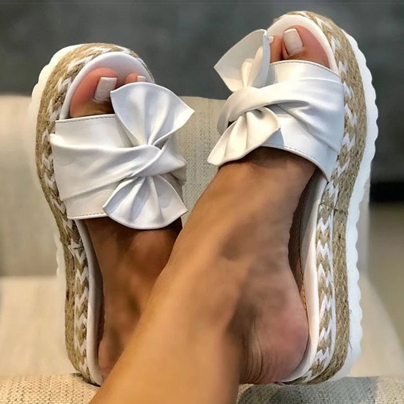 Women Bow Flat Sandals - Image 3