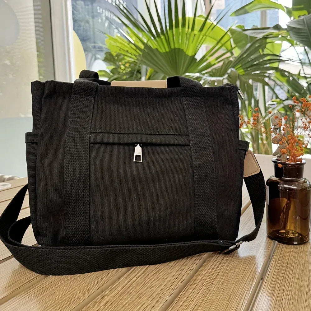 Women Large Tote Bag Shoulder Strap Pockets - Image 3