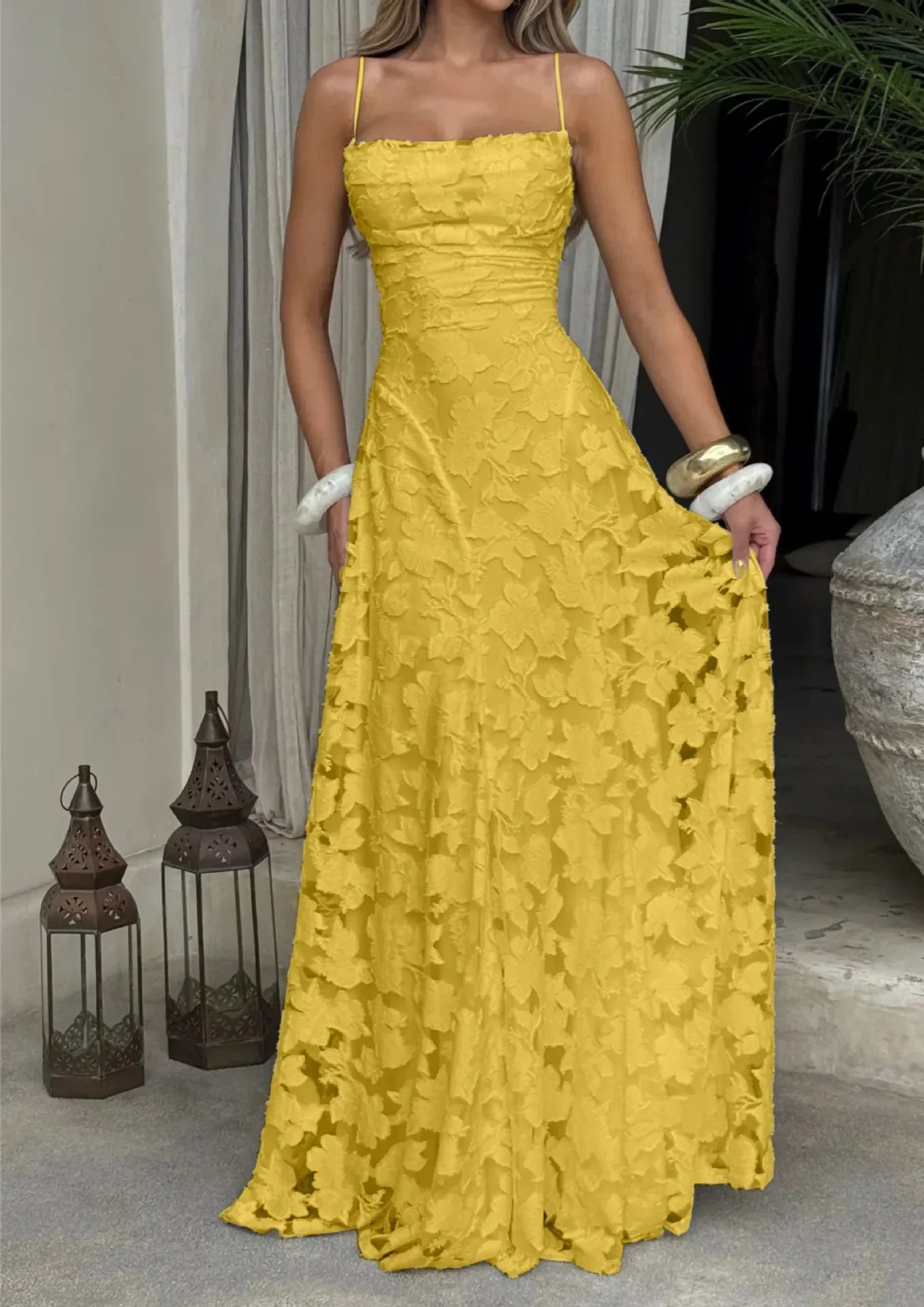 Women Floral Embroidered Maxi Evening Dress Sleeveless Formal Gown - Image 16
